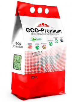 Наполнитель ECO-Premium для кошачьего лотка древесный с запахом зелёного чая