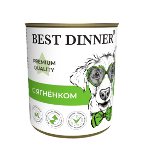 Консервы Best Dinner для щенков и юниоров. Меню №1 Ягненок 340г