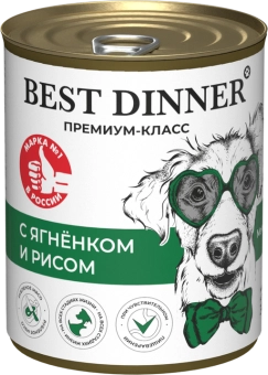 Консервы Best Dinner для собак. Меню №5 Ягненок с рисом