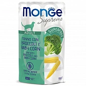Паучи Monge Supreme Adult cat для взрослых кошек с брокколи и мини-кукурузой Паучи Monge Supreme Adult cat для взрослых кошек с брокколи и мини-кукурузой