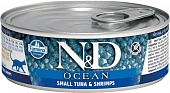 Консервы Farmina N&D Cat Ocean Tuna&Shrimp для кошек с океанническим тунецом и креветками