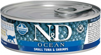 Консервы Farmina N&D Cat Ocean Tuna&Shrimp для кошек с океанническим тунецом и креветками