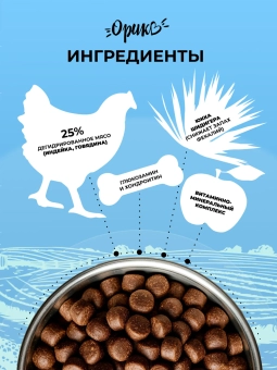 Полнорационный сухой корм Орико Dog для щенков всех пород, мясное ассорти