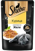 Паучи Sheba для кошек ломтики курицы в желе