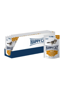 Паучи Happy Cat для кошек сочные кусочки с цыплёнком, печенью и морковкой