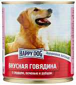 Консервы Happy Dog для взрослых собак с говядиной, сердцем, печенью и рубцом Консервы Happy Dog для взрослых собак с говядиной, сердцем, печенью и рубцом