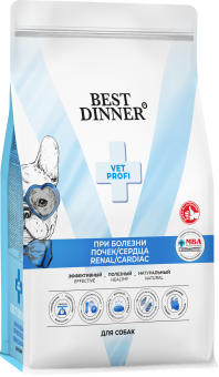 Корм Best Dinner Vet Profi Renal/Cardiac для собак при болезнях почек и заболеваниях сердца