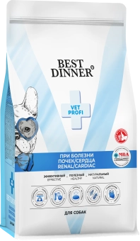 Сухой корм Best Dinner Vet Profi Renal/Cardiac для собак при острой или хронической болезни почек и заболевания сердца