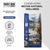 Сухой Корм Necon Natural Wellness Adult Mini Salmon & Rice для взрослых собак мелких пород с лососем и рисом