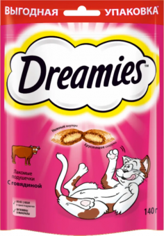 Лакомство Dreamies для кошек с говядиной