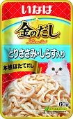 Паучи Inaba для кошек с куриным филе и мальками ширасу Паучи Inaba для кошек с куриным филе и мальками ширасу