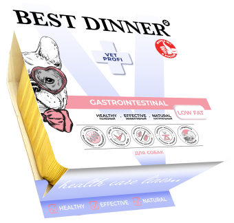 Ламистеры Best Dinner Vet Profi Gastrointestinal Low Fat для собак с чувствит. пищеварением нежный паштет из индейки