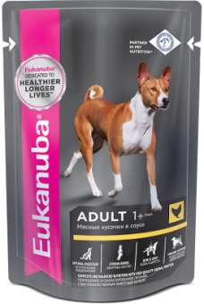 Eukanuba Adult All Breed влажный рацион из курицы в соусе для взрослых собак