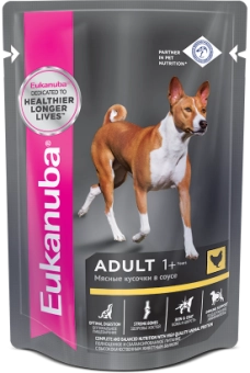 Eukanuba Adult All Breed влажный рацион из курицы в соусе для взрослых собак