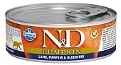 Консервы Farmina N&D Cat Pumpkin Lamb & Blueberry для кошек с ягнёнком, тыквой и черникой Консервы Farmina N&D Cat Pumpkin Lamb & Blueberry для кошек с ягнёнком, тыквой и черникой