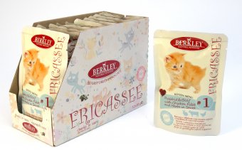 Паучи Berkley Kitten Fricassee №1 для котят. Фрикасе из кролика, говядины и курицы с травами в соусе