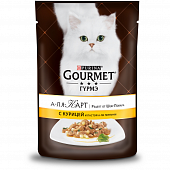 Паучи Gourmet A la Carte для кошек. С курицей и пастой со шпинатом a la Perline