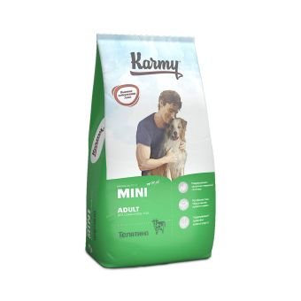 Корм Karmy Mini Adult для взрослых собак мелких пород старше 1 года с телятиной