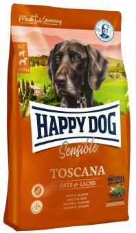Корм Happy Dog Supreme Toscana Тоскана для для собак средних и крупных пород с уткой и лососем