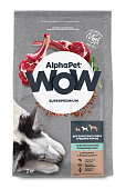 Сухой Корм Alphapet WOW Superpremium для взрослых собак средних пород с чувствительным пищеварением с ягненком и бурым рисом