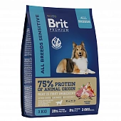 Сухой Корм Brit Premium Adult All Breed Sensitive для собак всех пород с...