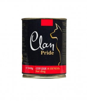 Банки Clan Pride для собак с говяжьим сердцем и печенью