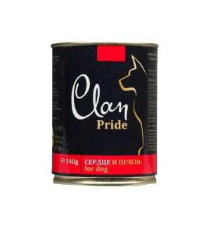 Банки Clan Pride для собак с говяжьим сердцем и печенью