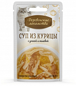 Паучи Деревенские Лакомства для кошек суп из курицы с уткой и тыквой