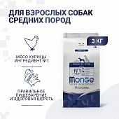 Сухой Корм Monge Dog Daily Line Medium для взрослых собак средних пород, из курицы