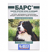 Капли Барс для собак более 30 кг против блох и клещей (2 пипетки)