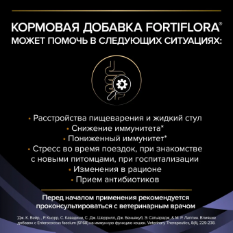 Кормовая добавка для кошек PRO PLAN® VETERINARY DIETS FortiFlora® для нормализации микрофлоры желудочно-кишечного тракта