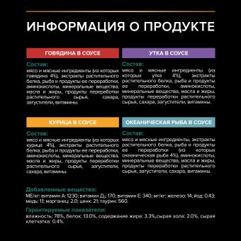 Влажный корм PRO PLAN® Sterilised MAINTENANCE для взрослых стерилизованных кошек с говядиной, курицей, уткой, рыбой