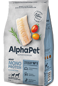 Сухой Корм Alphapet Superpremium Monoprotein для взрослых собак средних и крупных пород с белой рыбой