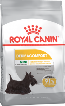 Royal Canin Mini Dermacomfort корм сухой для взрослых собак мелких размеров при раздражениях и зуде кожи