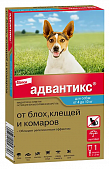 Капли на холку Адвантикс от блох, клещей и комаров для собак весом от 4 до 10 кг