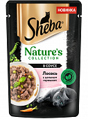 Паучи Sheba Nature's Collection для кошек из лосося с цельным горошком в соусе