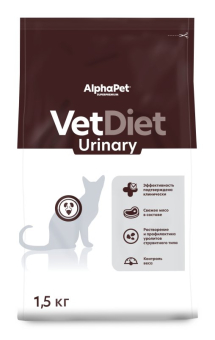 Корм Alphapet Vet Diet Urinary для кошек при заболеваниях нижних отделов мочевыводящих путей