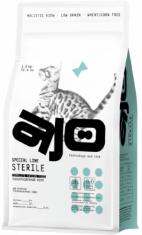 Корм AJO Cat Sterile для активных стерилизованных кошек с высоким содержанием белка