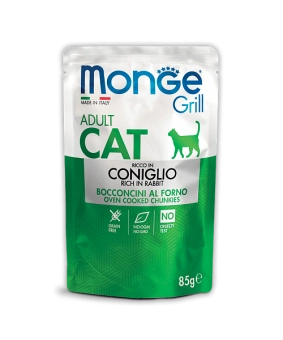 Паучи Monge Cat Grill для взрослых кошек из кролика