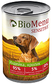 Банки BioMenu Sensetive adult dog для собак с индейкой и кроликом для чувствительного пищеварения Банки BioMenu Sensetive adult dog для собак с индейкой и кроликом для чувствительного пищеварения