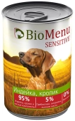 Банки BioMenu Sensetive adult dog для собак с индейкой и кроликом для чувствительного...