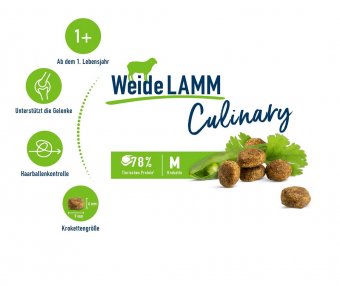 Корм Happy Cat Culinary Weide-Lamm для взрослых кошек с пастбищным ягнёнком