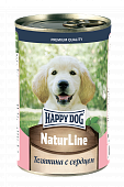Консервы Happy Dog Natur Line для щенков с телятиной и сердцем 410г