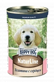 Консервы Happy Dog Natur Line для щенков с телятиной и сердцем 410г Консервы Happy Dog Natur Line для щенков с телятиной и сердцем 410г