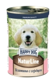 Консервы Happy Dog Natur Line для щенков с телятиной и сердцем