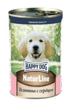 Консервы Happy Dog Natur Line для щенков с телятиной и сердцем