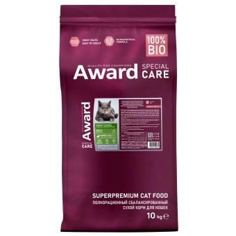 Корм Award Special Care Weight Control для взрослых стерилизованных кошек для контроля веса со свежим мясом кролика
