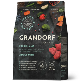 Корм Grandorf Fresh Dog Lamb Mini свежее мясо ягненка с бататом для взрослых собак мелких пород