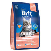 Сухой Корм Brit Premium Cat Sterilized для кастрированных котов с лососем и курицей
