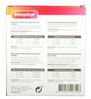 Лакомство Beaphar Bonbons для собак с чесноком